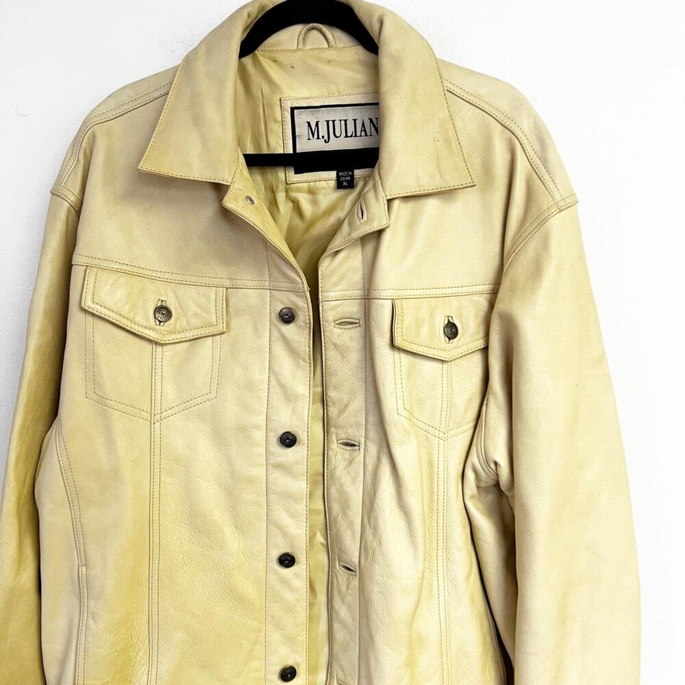 SZ XL Vintage Men’s Wilson’s Butter Cream Leather M. Julian Leather Jacket